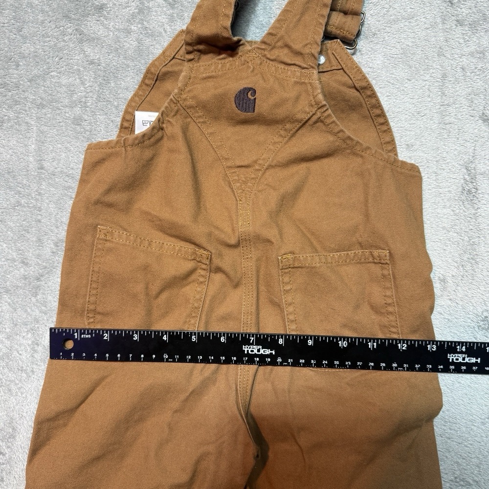 Carhartt Double Knee Overalls Toddler Size 2T Brown Duck Canvas Bibs - Picture 7 of 8